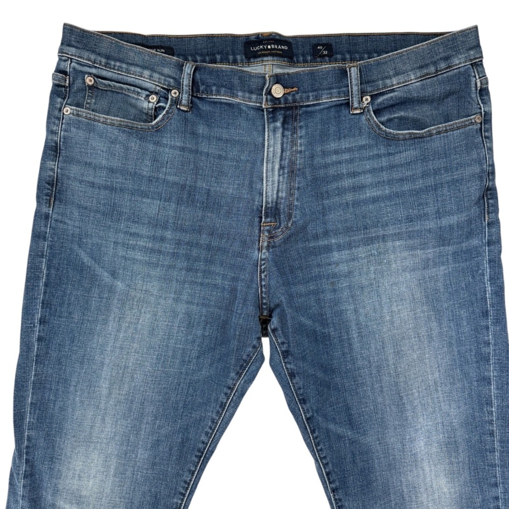 Mens Lucky Brand 410 Athletic Slim Jeans 40x32 Blue Medium Wash Casual Everyday‎